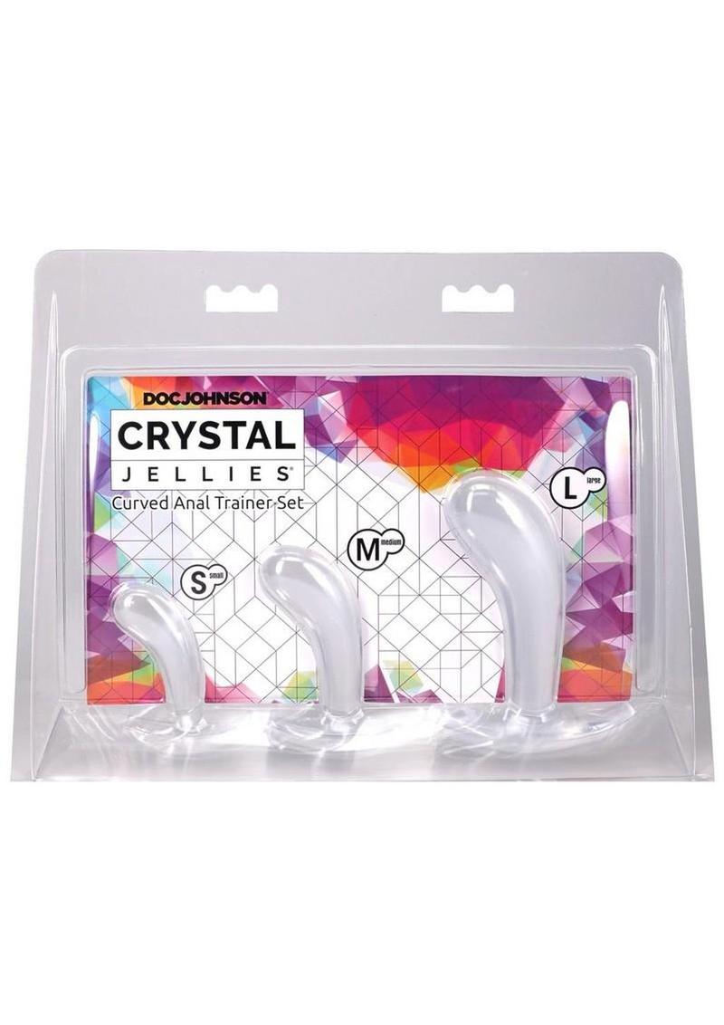 Crystal Jellies Curved Anal Trainer - Clear - 3 Piece/Set
