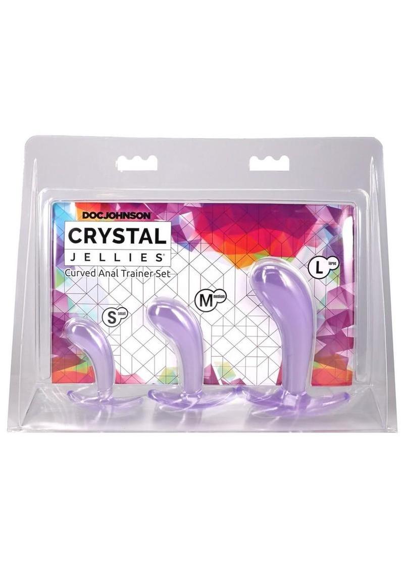 Crystal Jellies Curved Anal Trainer - Purple - 3 Piece/Set
