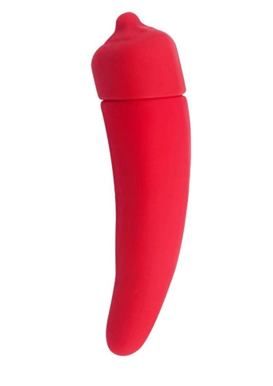 Edgy Veggies Perky Pepper Rechargeable Silicone Vibrator - Green/Red