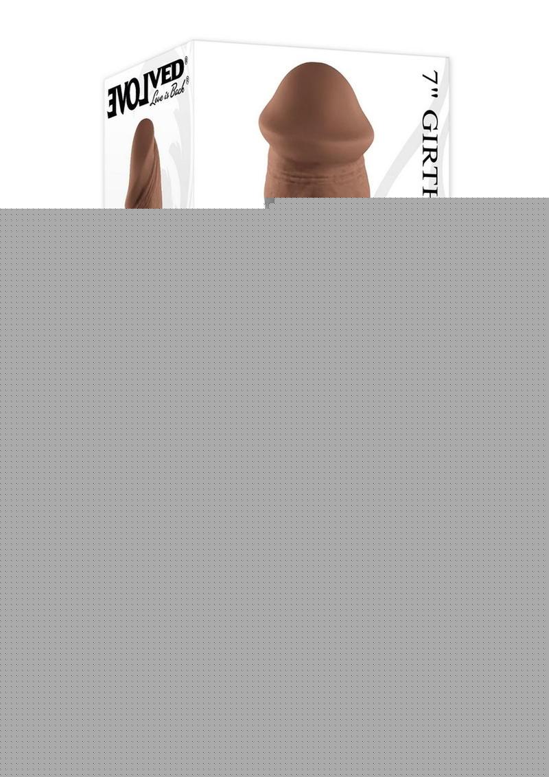 Girthy Vibrating Rechargeable Silicone Dildo - Caramel - 7in