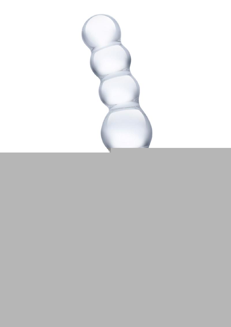 Glas Curved Beaded Glass Dildo - Clear - 5in