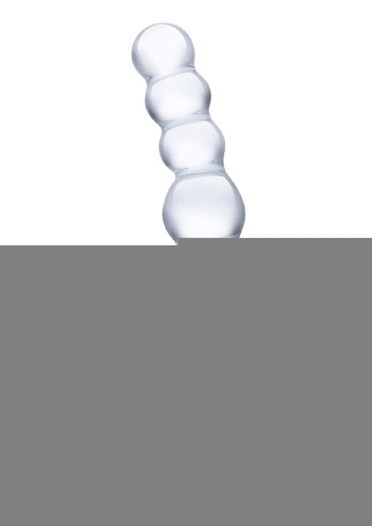Glas Curved Beaded Glass Dildo - Clear - 5in