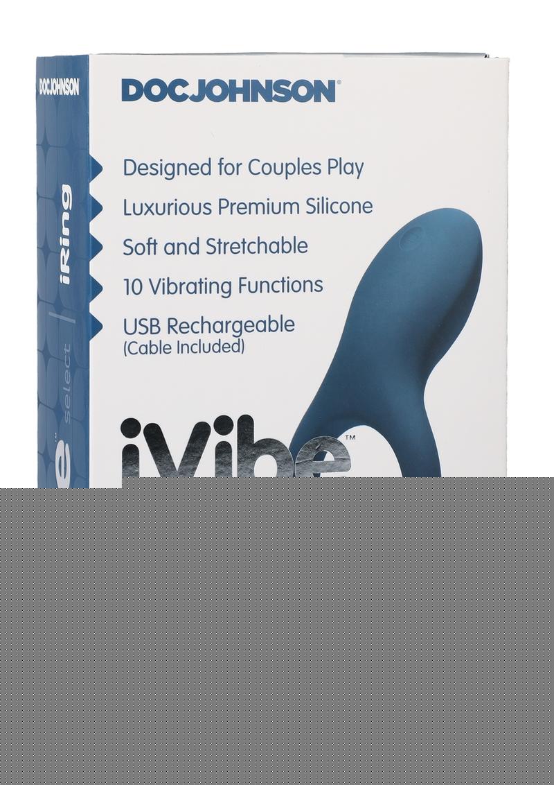 iVibe Select iRing Rechargeable Silicone Vibrating Cock Ring - Marine - Blue