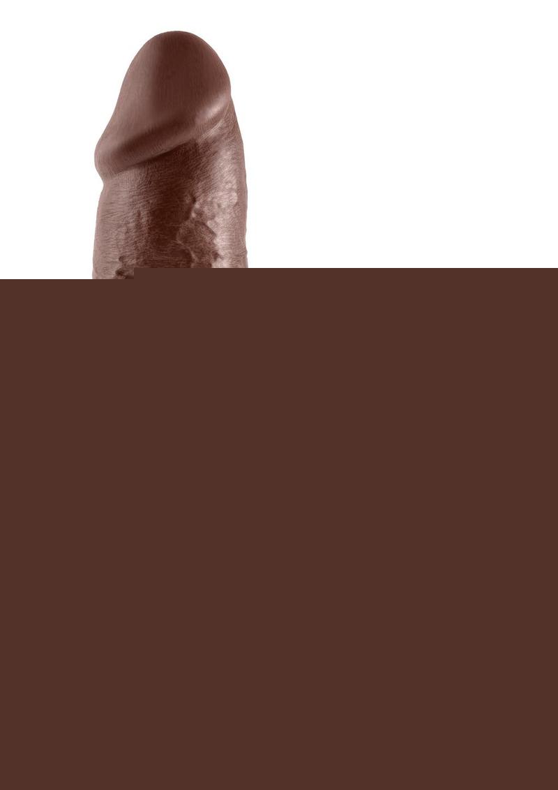 King Cock Dildo with Balls - Chocolate - 12in