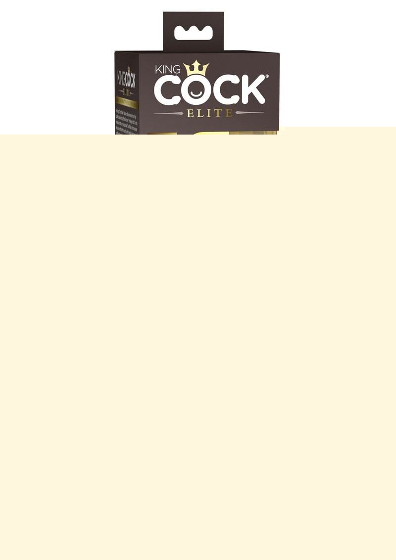 King Cock Elite Dual Density Vibrating Rechargeable Silicone Dildo with Remote Control Dildo - Vanilla - 9in