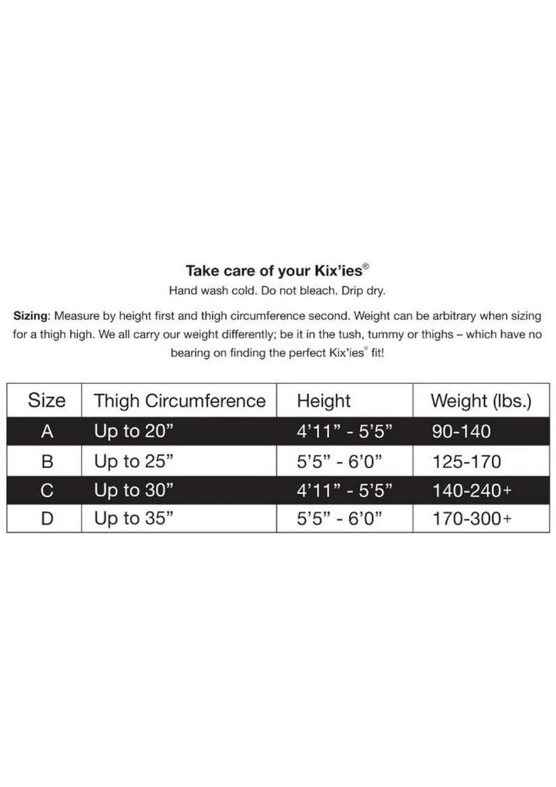 Kixies Taylor Fishnet Thigh High - Size A - Black - Small