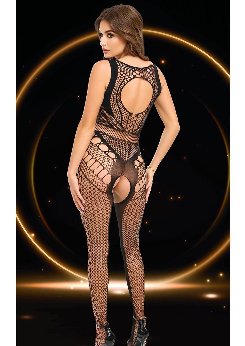 Lace Illusion Bodystocking-Blk-Os - Black