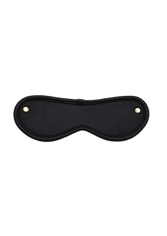 Leather Blindfold with Gold Accessories - Black/Gold