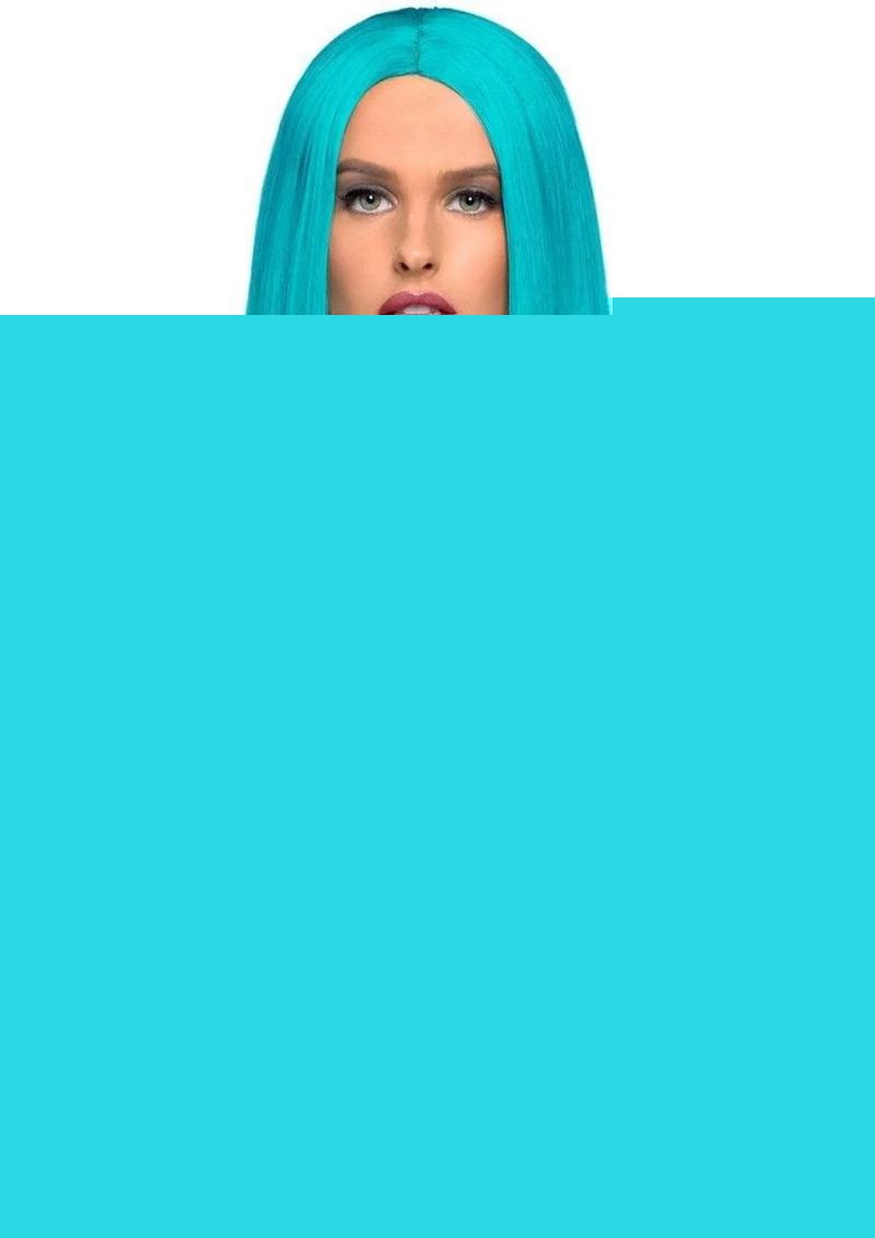 Leg Avenue Long Straight 33 Center Part Wig - Blue/Turquoise - One Size