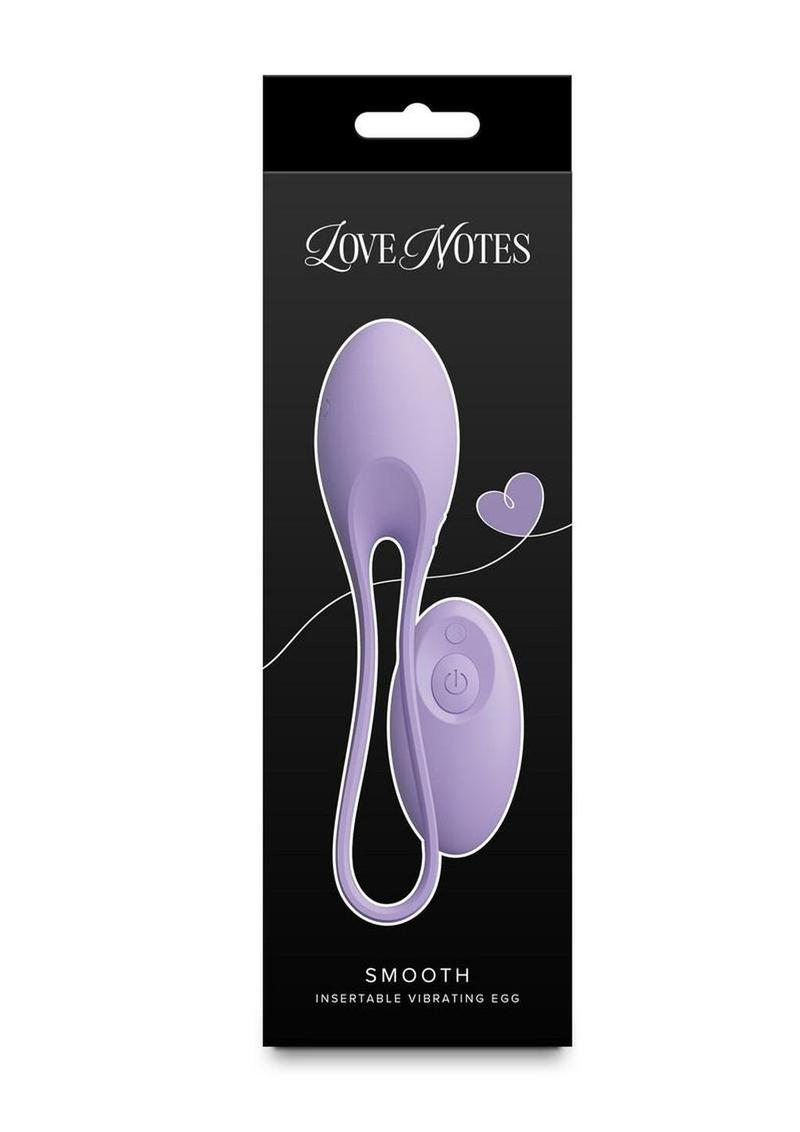 Love Notes Smooth Rechargeable Silicone Vibrating Egg - Lavender