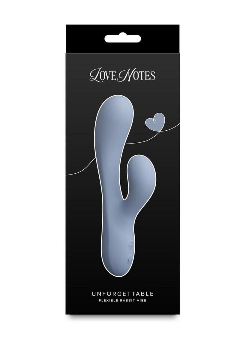 Love Notes Unforgettable Rechargeable Silicone Flexible Rabbit Vibrator - Blue