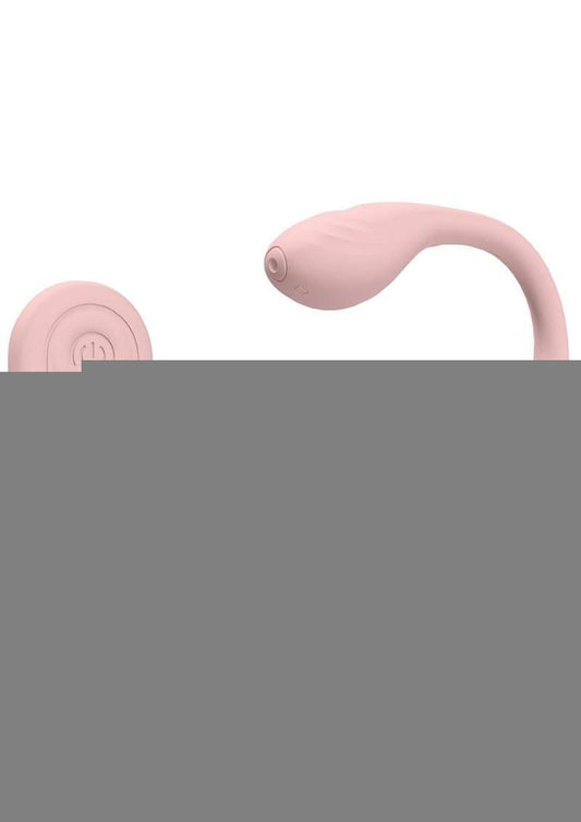 Loveline Wave C-Shape Vibe 10 Function Silicone Rechargeable Vibrator with Remote - Pink
