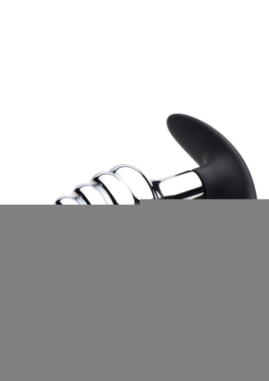 Master Series Dark Hive Metal and Silicone Anal Plug - Metal/Silver