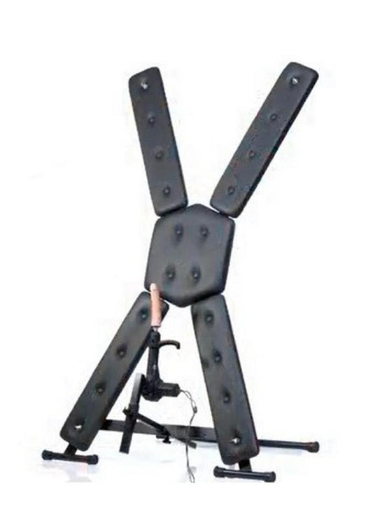 Master Series St. Andrew's Cross with Sex Machine - Black/Vanilla