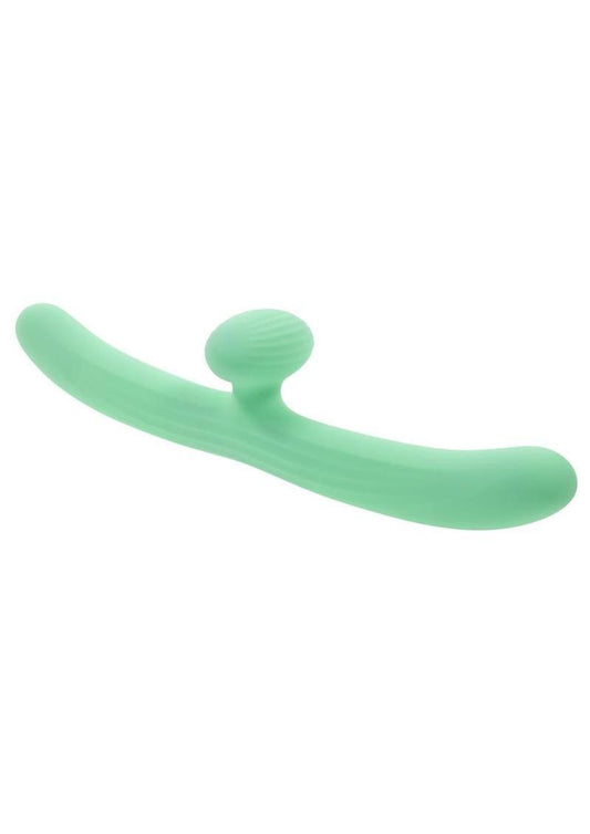 Meet Me Halfway Rechargeable Silicone Dual Vibrator - Green