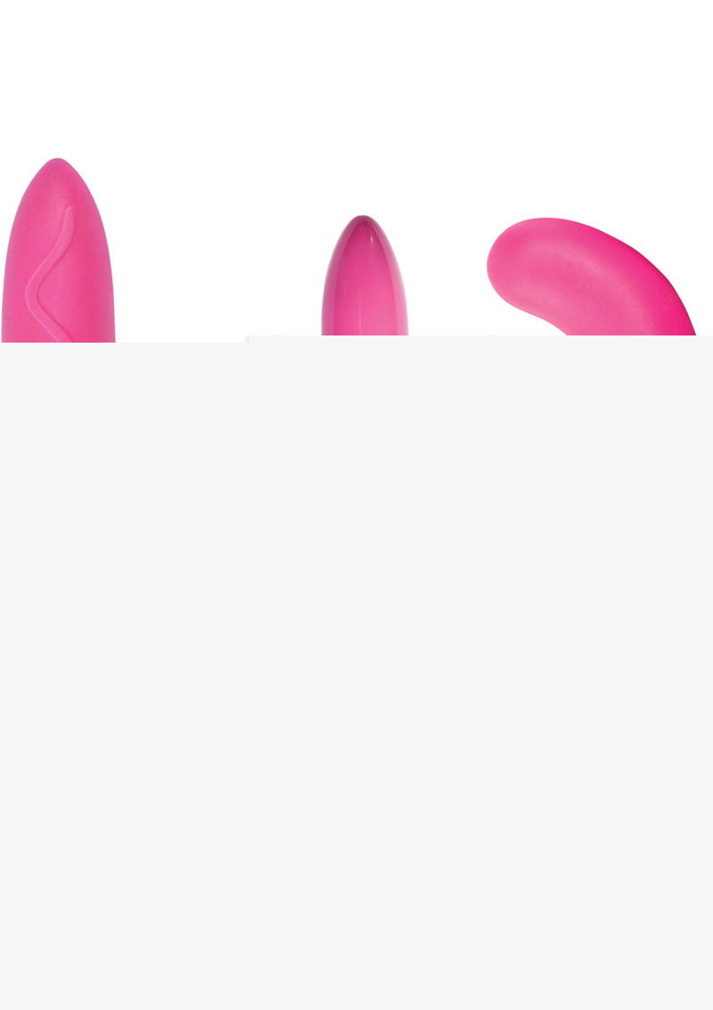 Naughty Explorer Silicone Vibrator Kit with Sleeves - Pink
