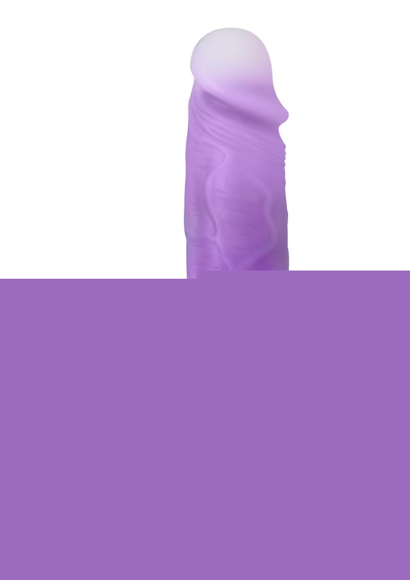 Neo Elite Encore Silicone Vibrating Dildo with Remote Control - Purple - 8in