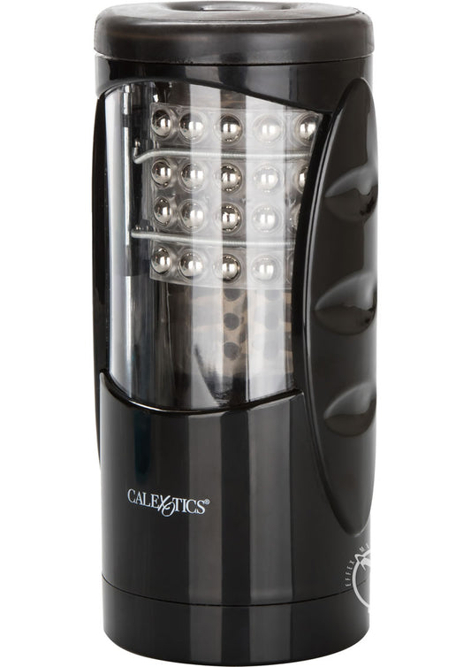 Optimum Power Ultimate Power Stroker Beaded Vibrating Masturbator - Black