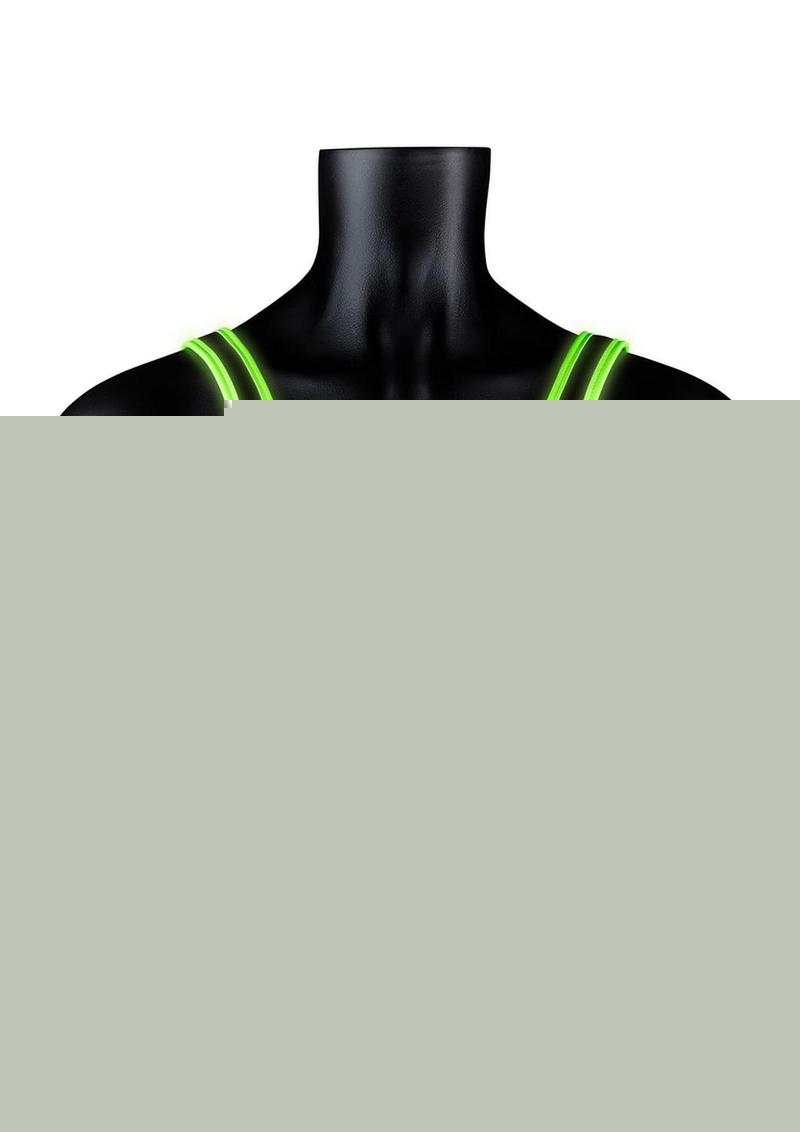 Ouch! Buckle Harness - Black/Glow In The Dark/Green - Medium/Small