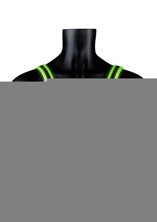 Ouch! Buckle Harness - Black/Glow In The Dark/Green - Medium/Small