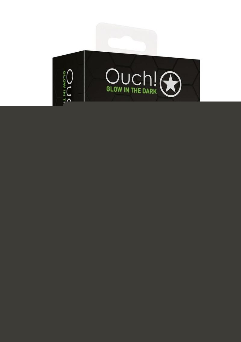 Ouch! Butt Plug with Cock Ring and Ball Strap Silicone - Glow In The Dark/Green