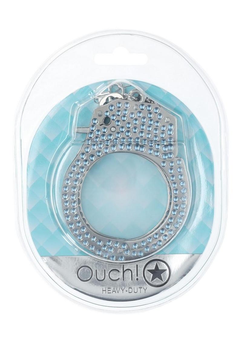 Ouch! Heavy-Duty Diamond Handcuffs - Blue