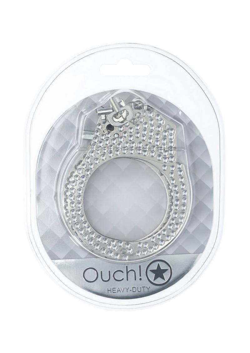 Ouch! Heavy-Duty Diamond Handcuffs - Silver