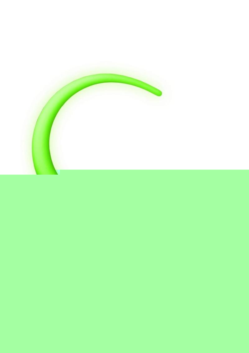 Ouch! Puppy Tail Silicone Plug - Glow In The Dark/Green