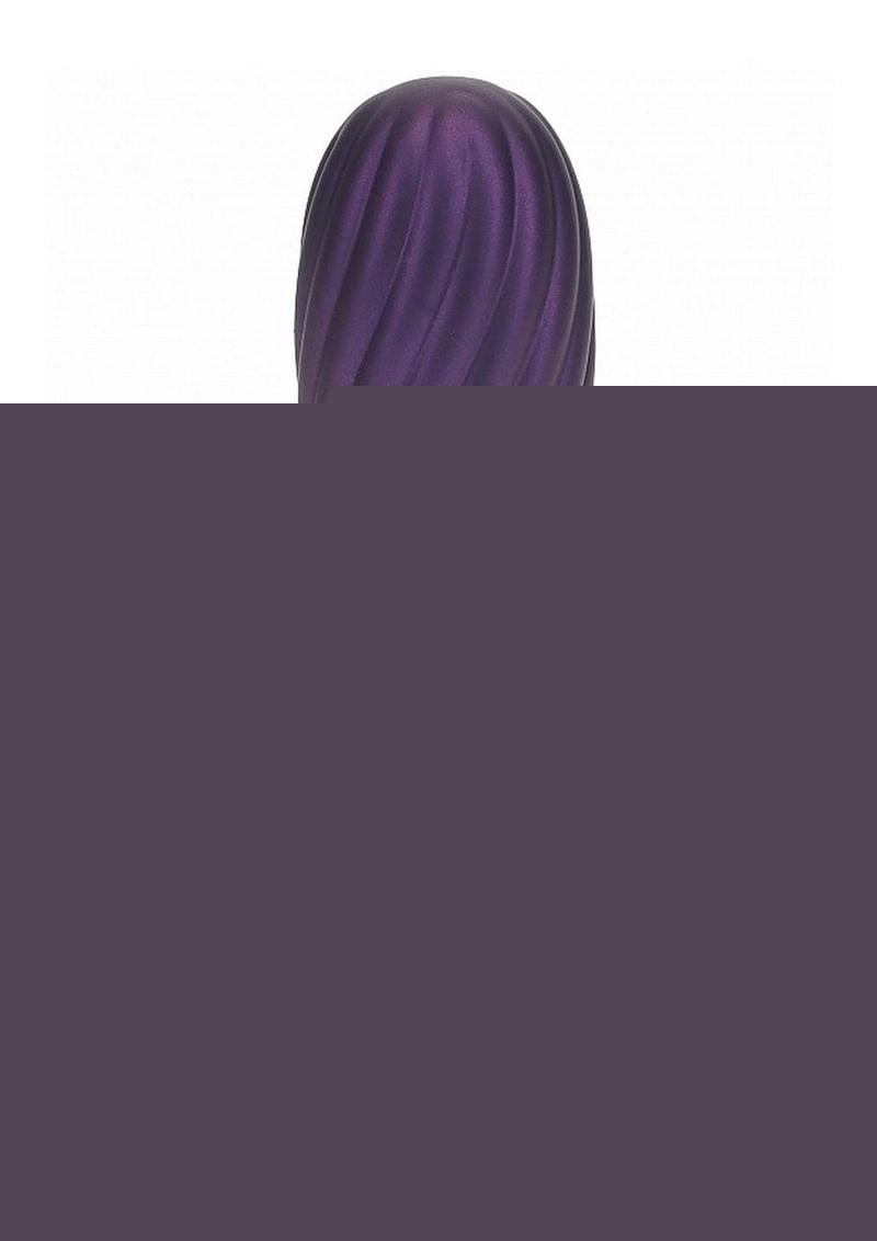 Ouch! Ribbed Anal Plug Silicone - Metallic - Purple