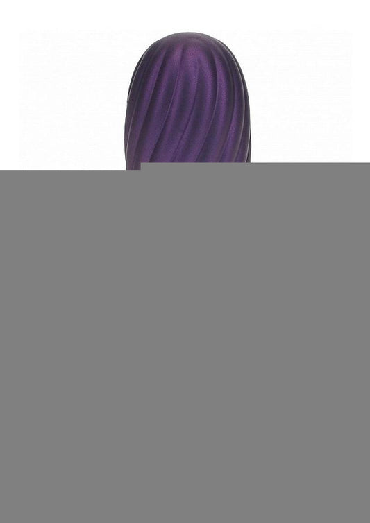 Ouch! Ribbed Anal Plug Silicone - Metallic - Purple