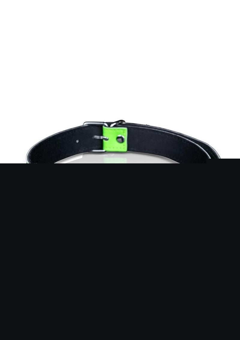 Ouch! Solid Ball Gag - Black/Glow In The Dark/Green
