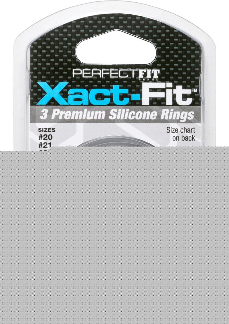 Perfect Fit Xact-Fit Silicone Ring Kit - Lg /XL - Black - 3 Pack