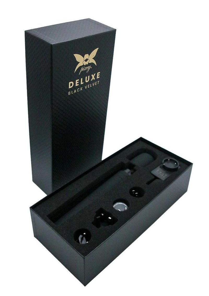 Pixey Deluxe Rechargeable Silicone Massager - Large - Black Velvet