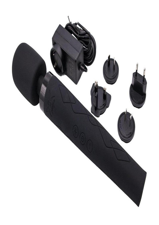Pixey Deluxe Rechargeable Silicone Massager - Large - Black Velvet