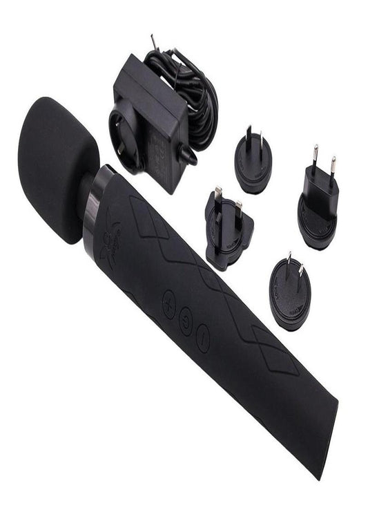 Pixey Deluxe Rechargeable Silicone Massager - Medium - Black Velvet