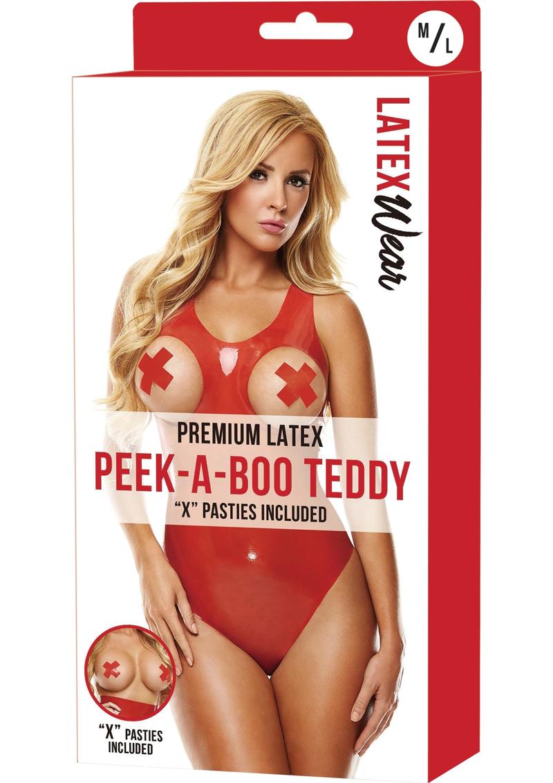 Premlatex Peek Teddy W/X Pasties - Red - Large/Medium