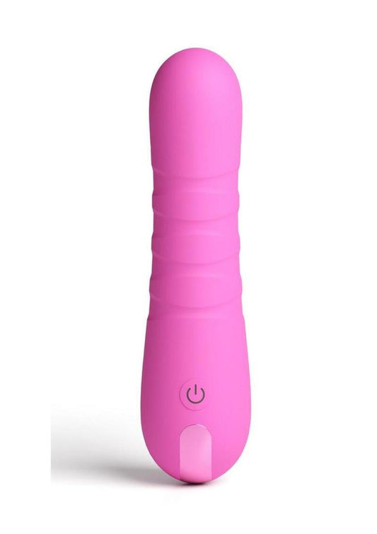 Pretty In Pink Crush Rechargeable Silicone Compact Thrusting Vibrator - Pink