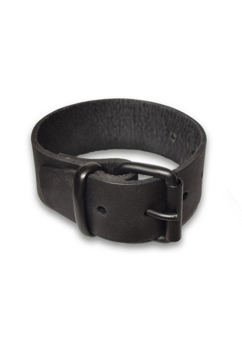 Prowler Red Leather Buckle Bicep Band - Black - Medium