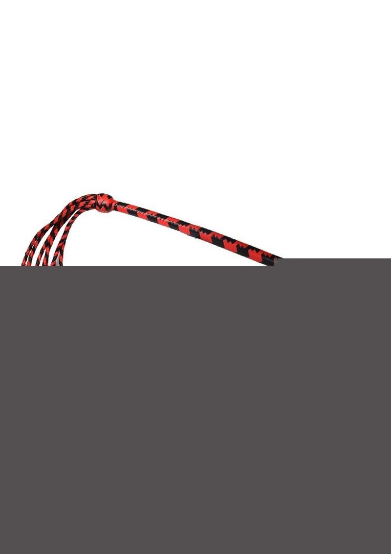 Prowler Red Long Handle Flogger - Black/Red