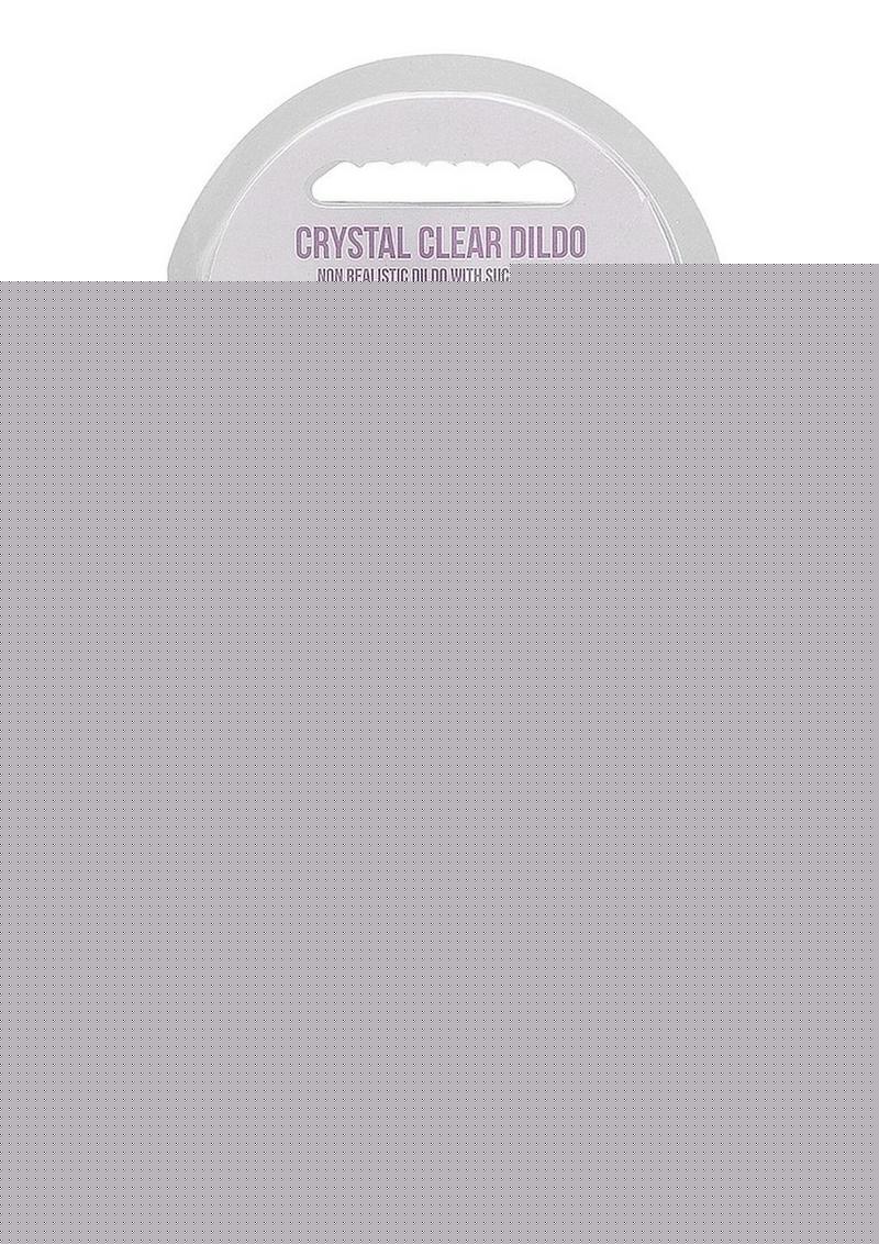 Realrock Crystal Clear Non Realistic Dildo with Suction Cup - Clear/Purple - 6.7in