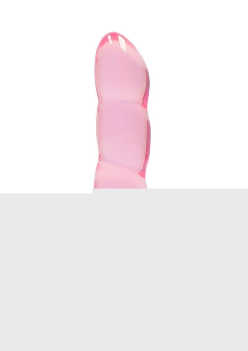 Realrock Crystal Clear Non Realistic Dildo with Suction Cup - Clear/Pink - 7in