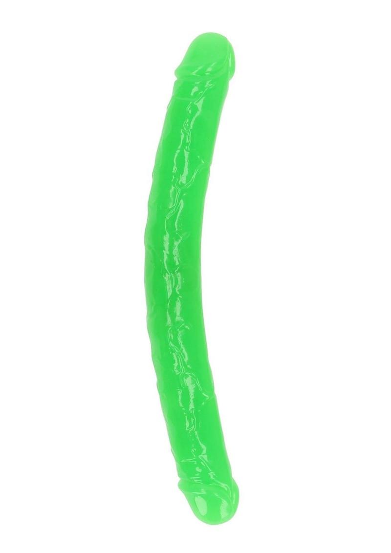 Realrock Double Dong Glow In The Dark Dildo - Green - 15in