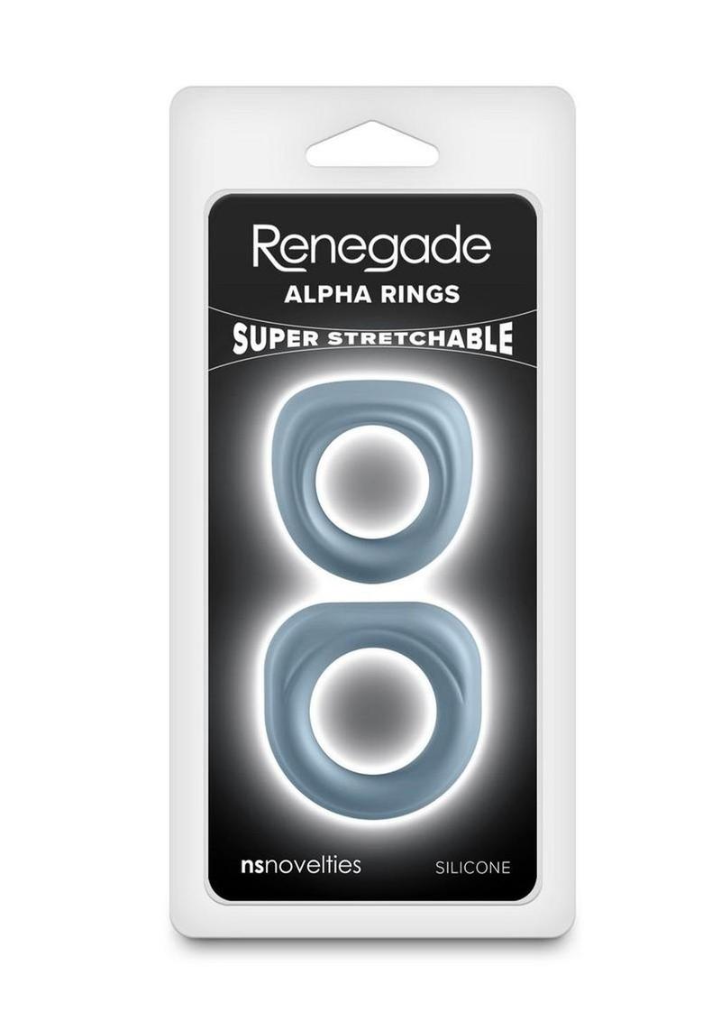 Renegade Alpha Rings Silicone Cockring - Gray/Grey - 2 Piece/Set