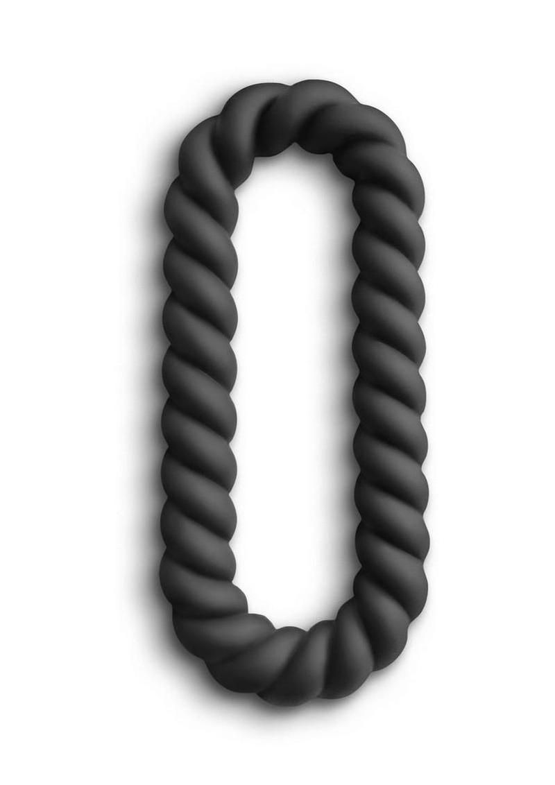 Renegade Helix Silicone Braided Dual Ring - Black