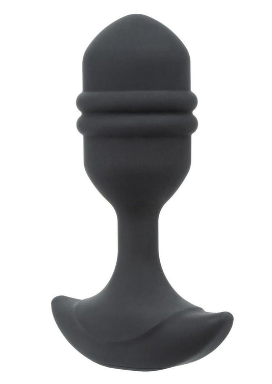 Rock Bottom Rumbling Ribbed Rechargeable Silicone Probe - Black