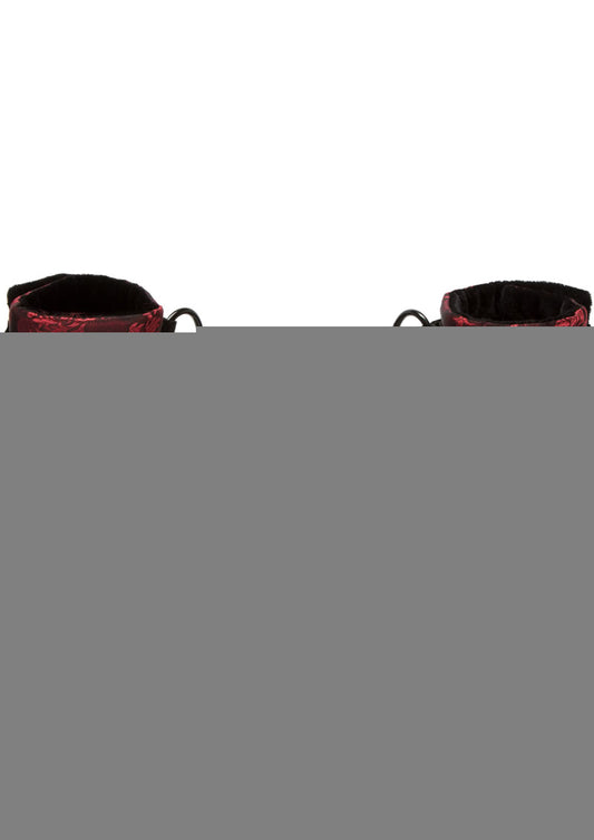 Scandal Breathable Ball Gag with Cuffs - Black/Red