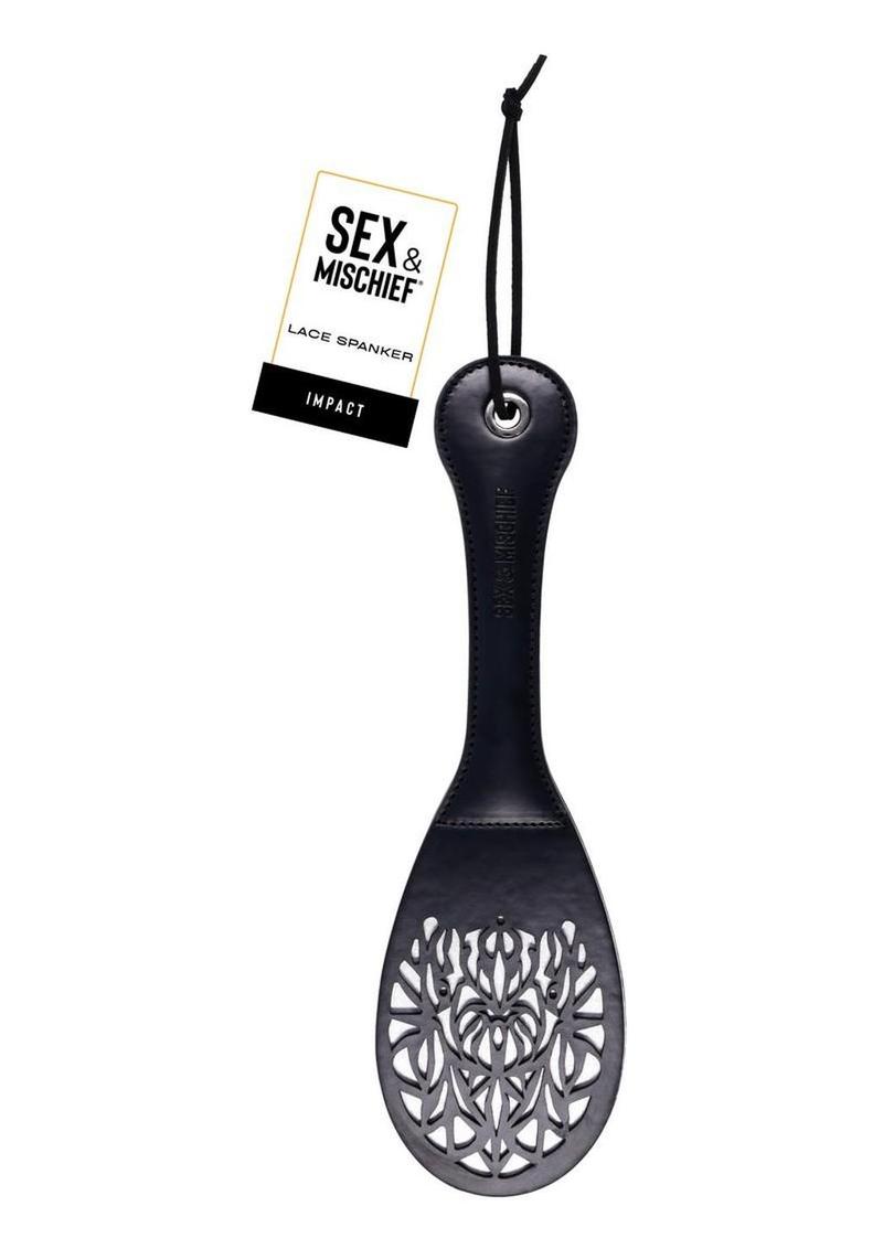 Sex and Mischief Lace Spanker - Black