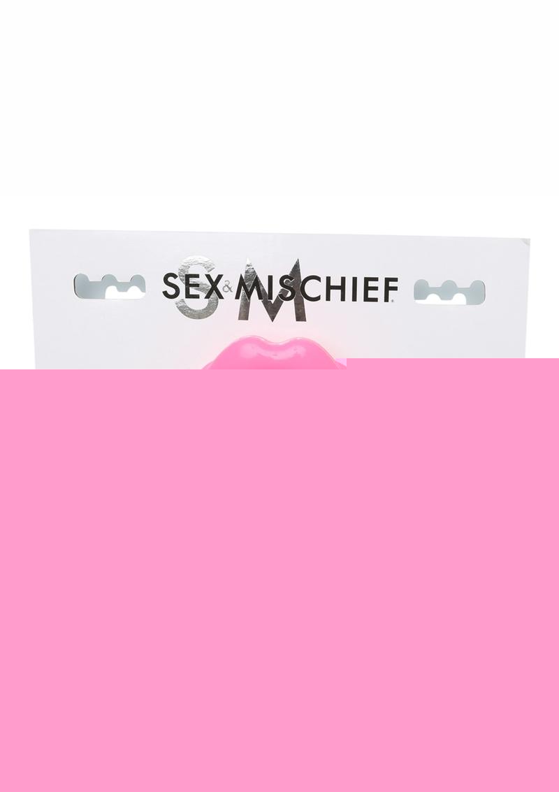 Sex and Mischief Silicone Lips Open Mouth Gag - Pink