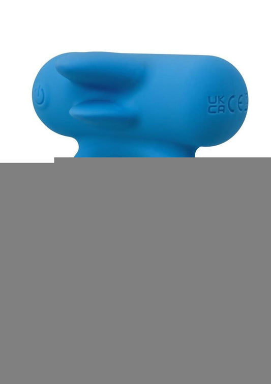 Silicone Rechargeable Double Trouble Cock Ring - Blue