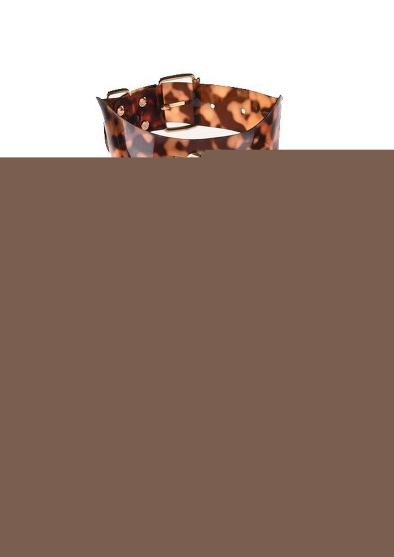 Sincerely Amber Neck and Wrist Restraint - Animal Print/Gold